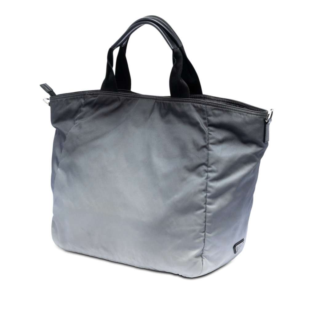 Prada Tessuto City and Jungle Print Tote Black Very good condition - Back View