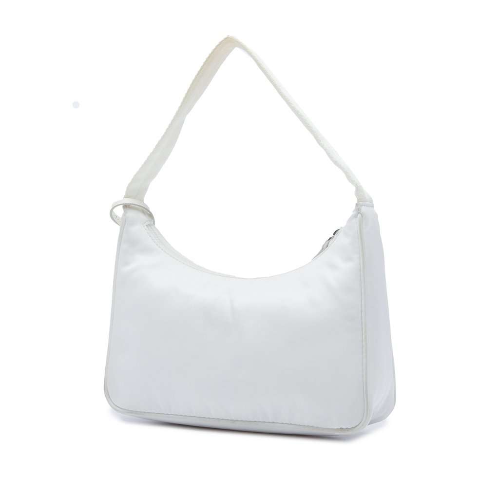 Prada Mini Tessuto Re Edition 2000 Shoulder Bag White Good - Back View