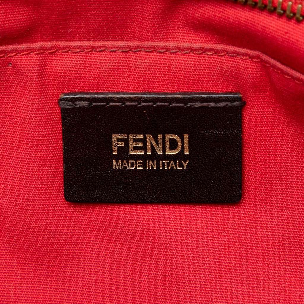 Fendi Small Perforated Zucca Spalmati Roll Tote Brown Very good - Box View