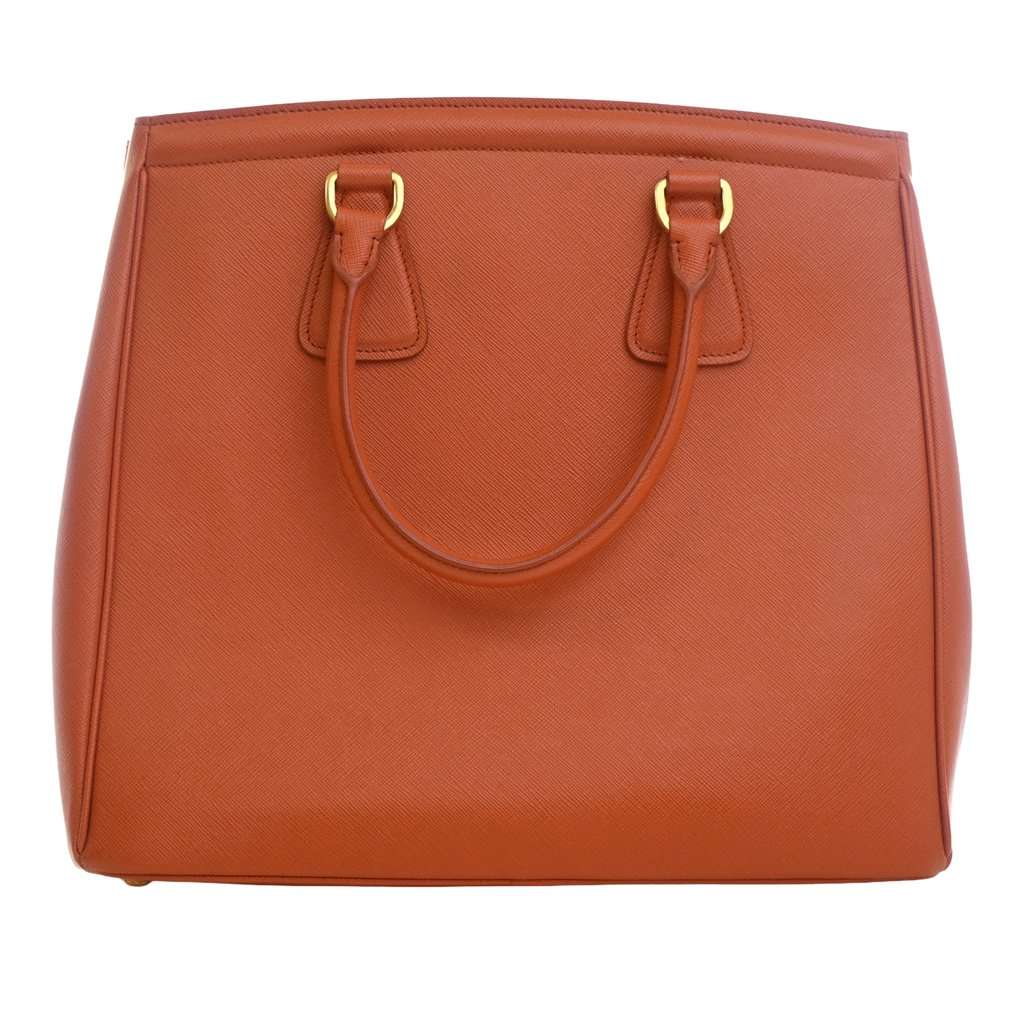 Prada Saffiano Lux Parabole Tote Orange Leather Very good condition - Model View