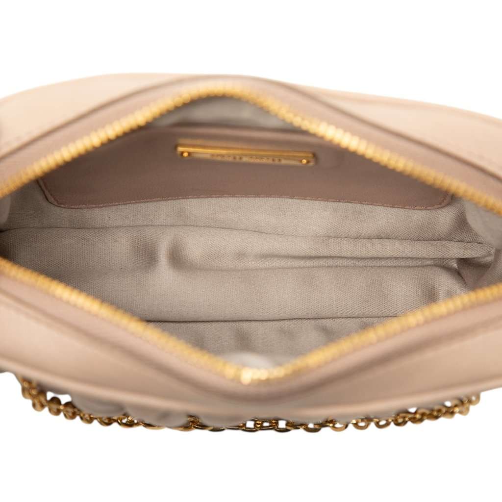 Miu Miu Matelasse Nappa Pouch with Chain Brown Leather Very good - Model View