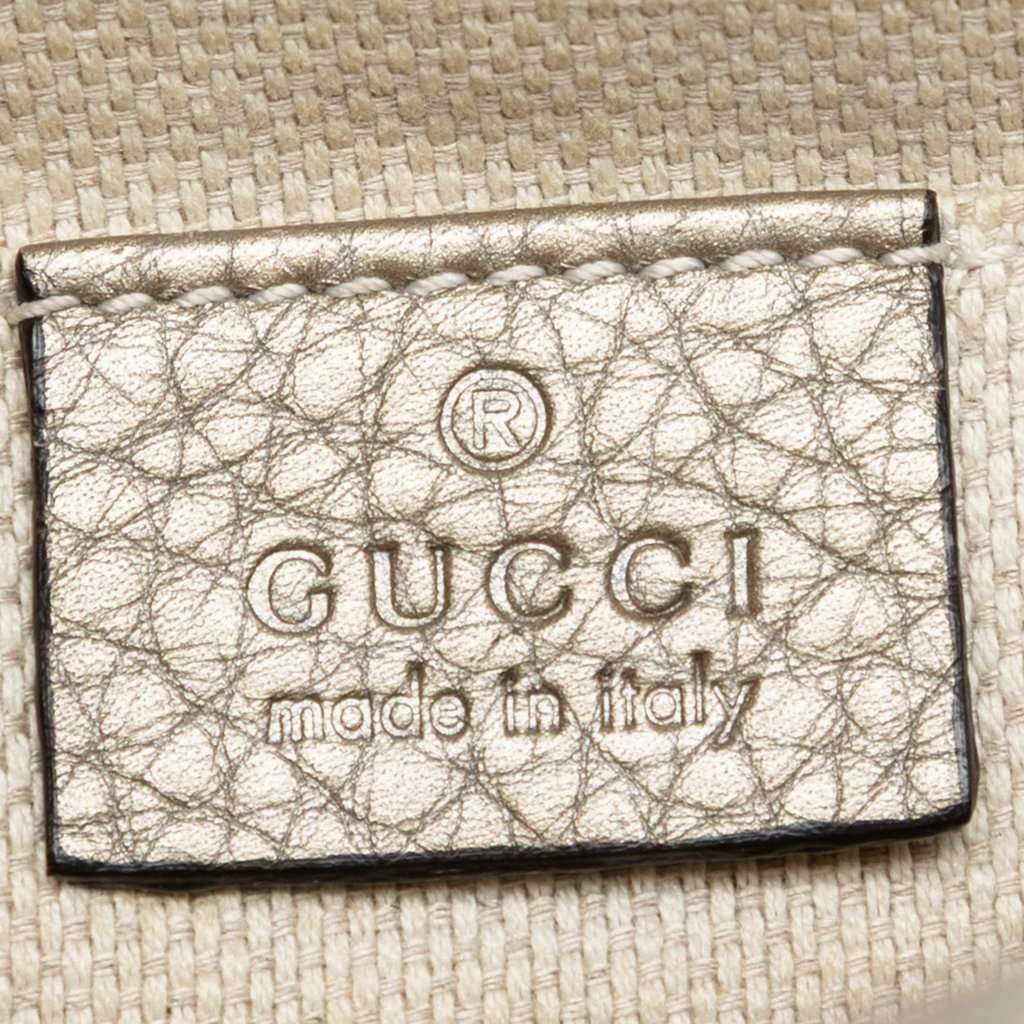 Gucci Mini Metallic Pebbled Calfskin Soho Chain Crossbody Gold Leather Very good - Box View