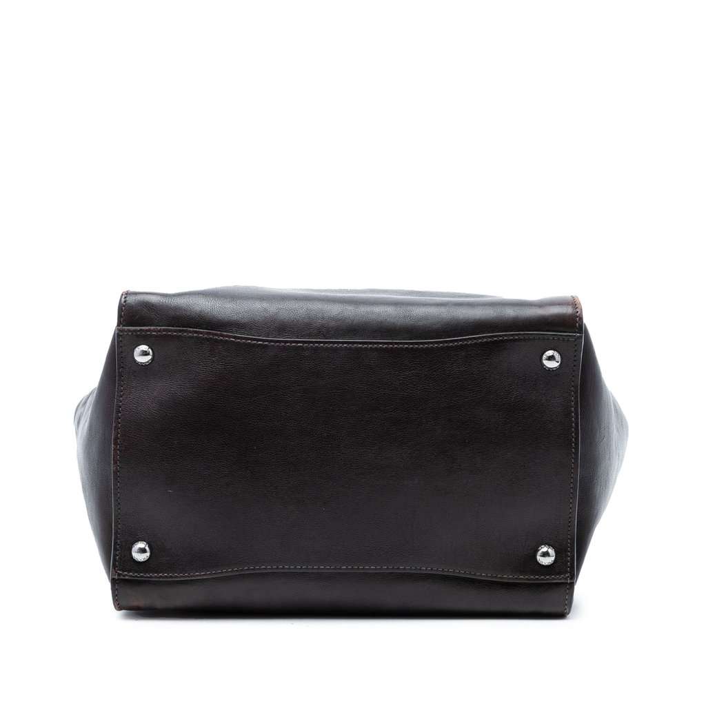 Prada Glace Calf Twin Pocket Double Handle Satchel Brown Leather Very good condition - Inside View