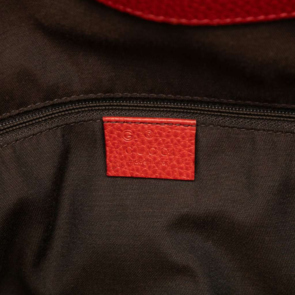 Gucci Calfskin Buckle Satchel Red Leather Very good - Box View
