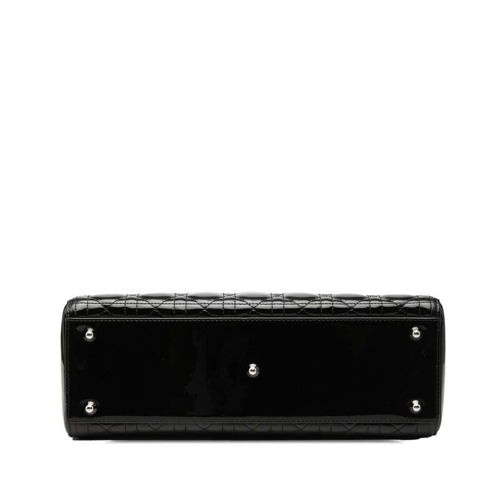 Dior Large Patent Cannage Lady Dior Black Leather Very good condition - Inside View
