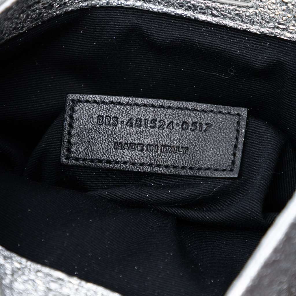 Saint Laurent Toy Metallic Crackled Calfskin Monogram West Hollywood Crossbody Silver Leather Very good condition - Box View
