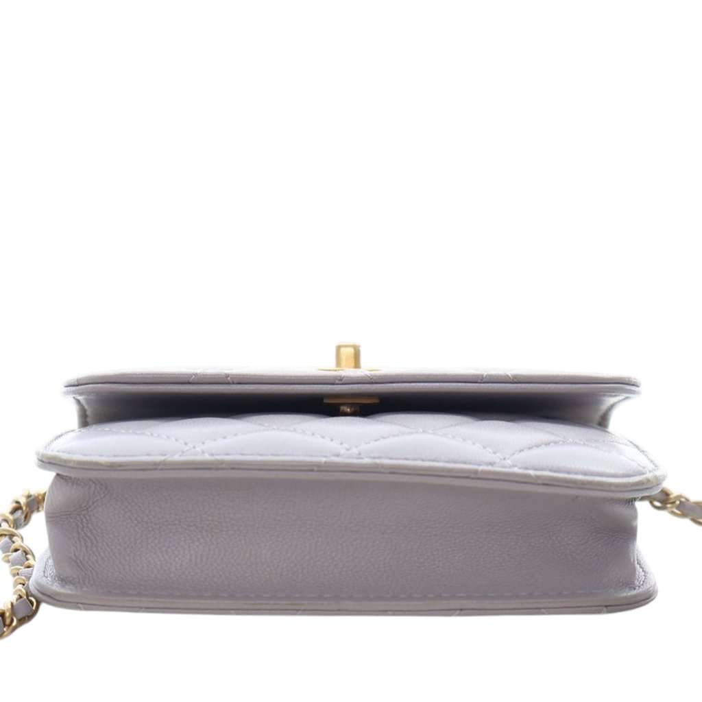 Chanel Mini Quilted Lambskin Pearl Crush Clutch with Chain Other Leather Very good condition - Box View
