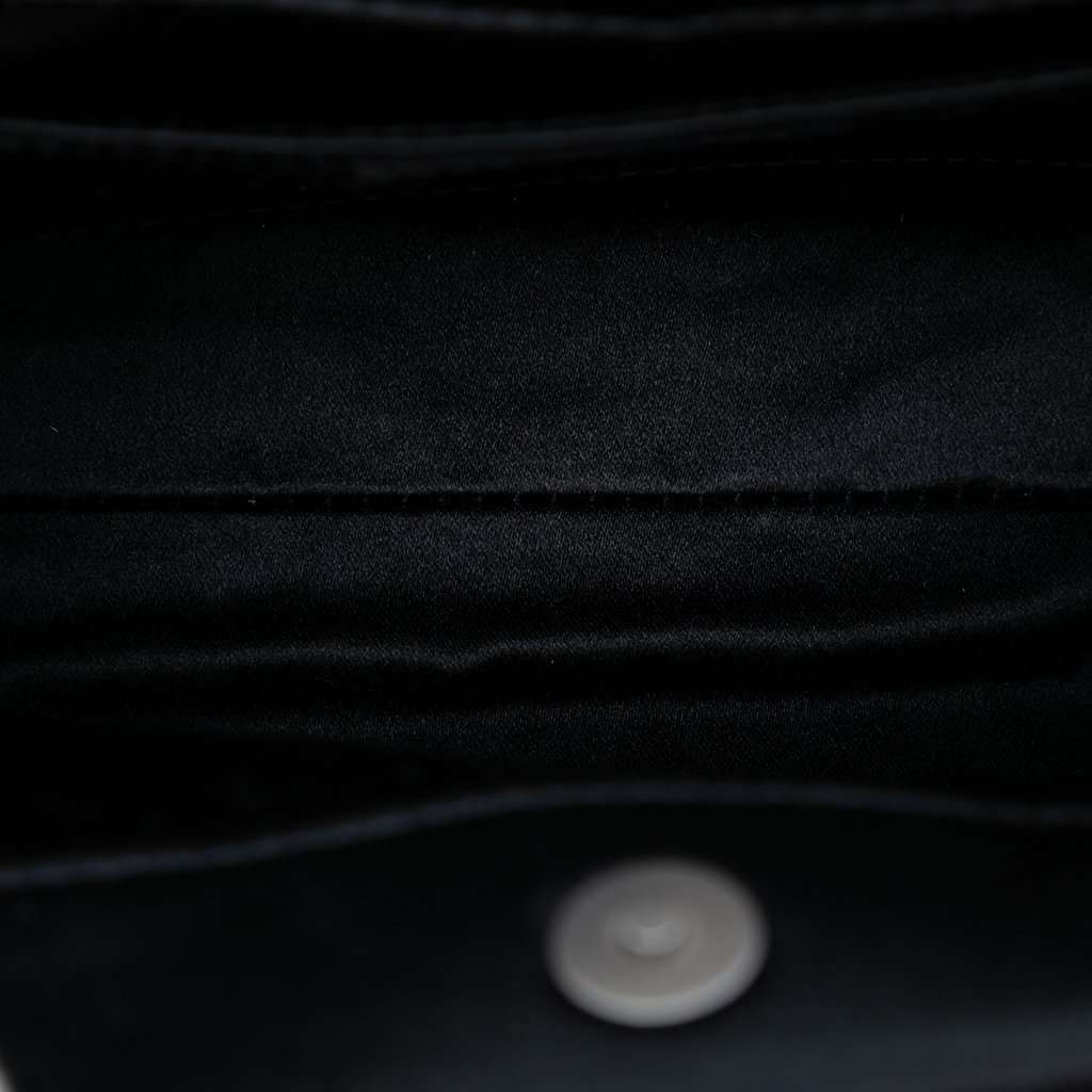 Chanel Satin Camellia Evening Bag Black Very good - Model View