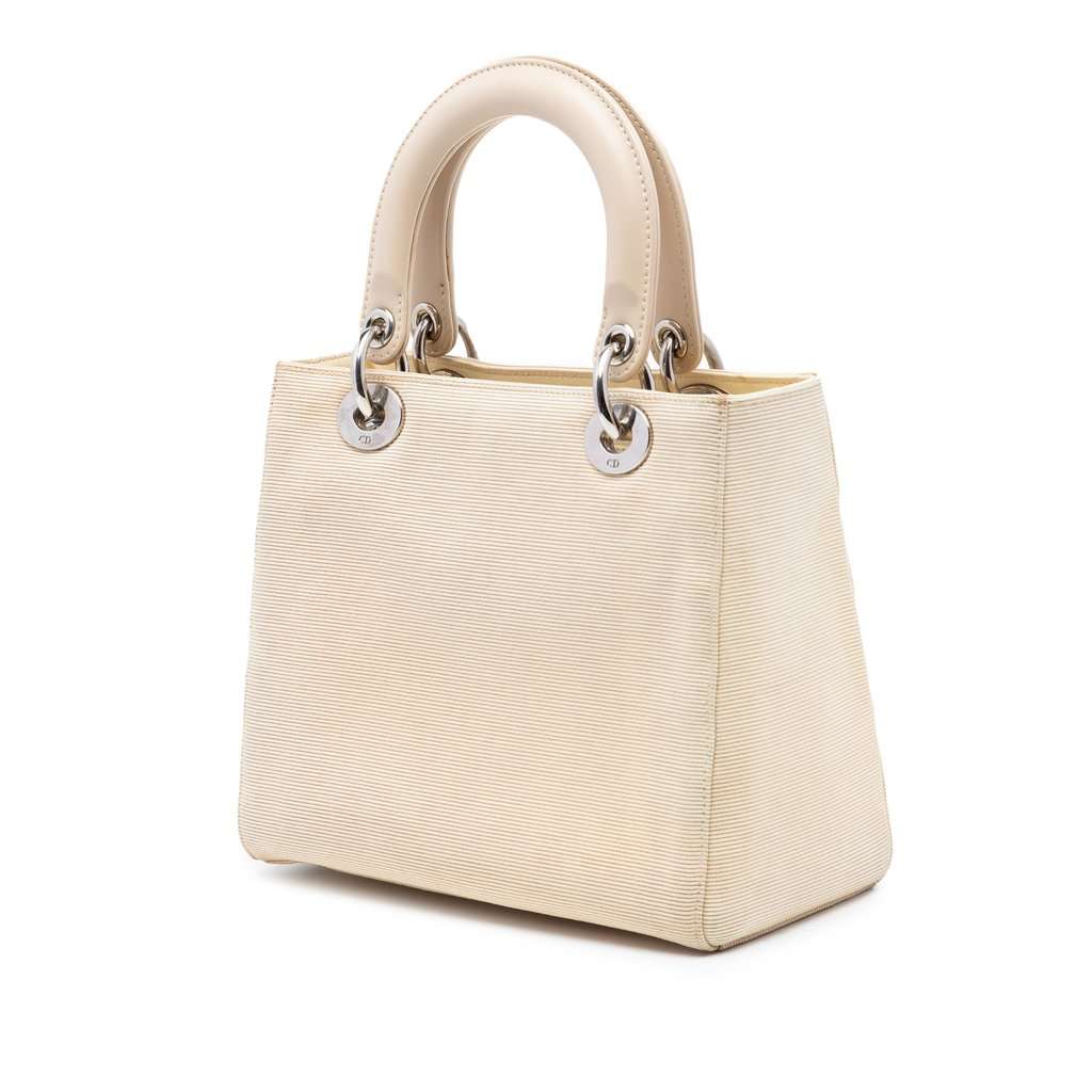 Dior Medium Canvas Lady Dior Brown Very good condition - Back View