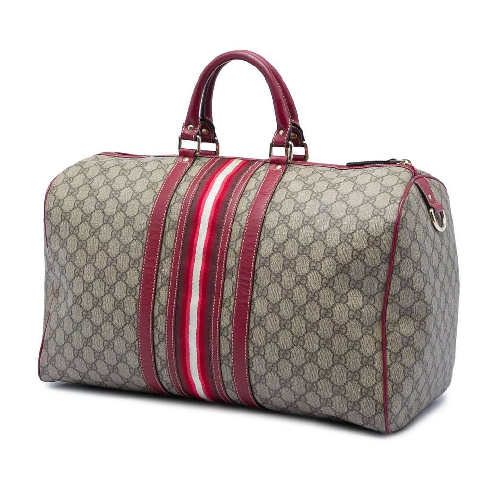 Gucci GG Supreme Web Travel Bag Beige Good - Back View