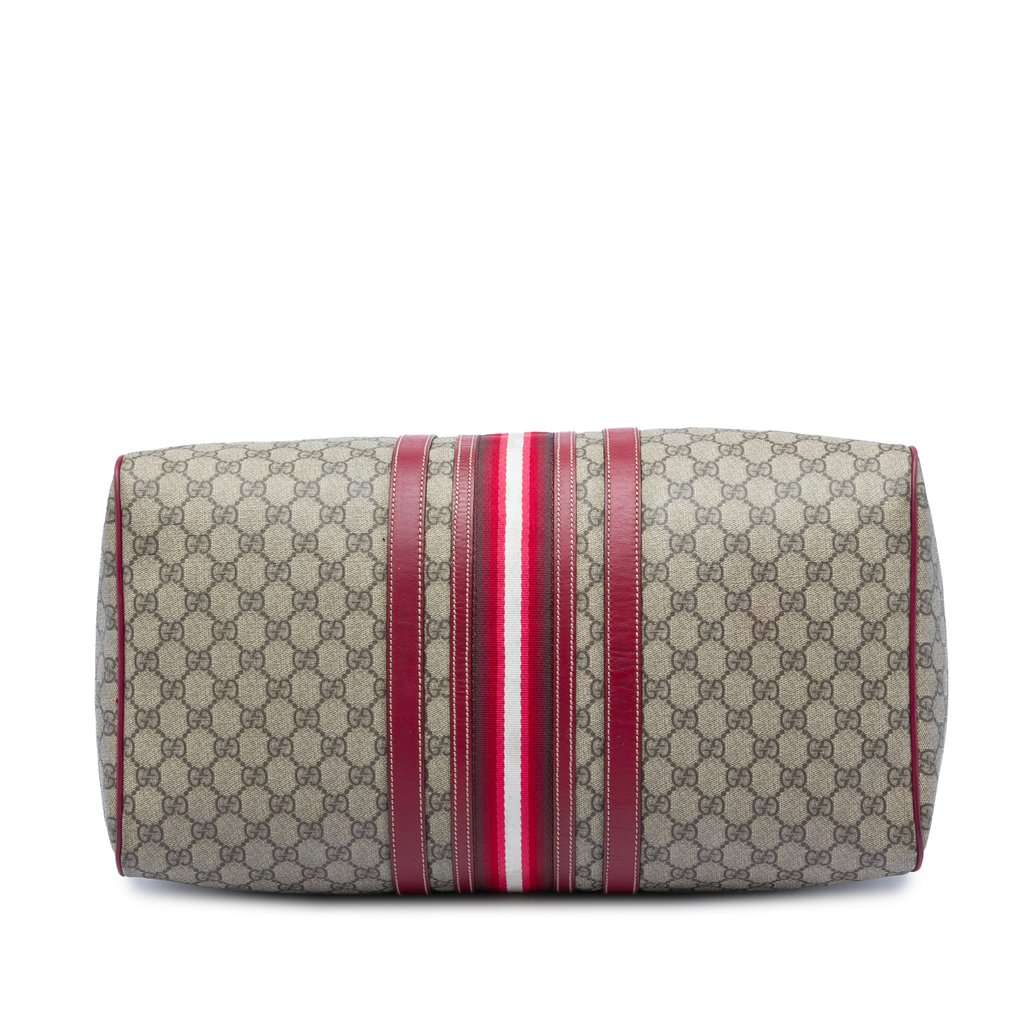 Gucci GG Supreme Web Travel Bag Beige Good - Inside View