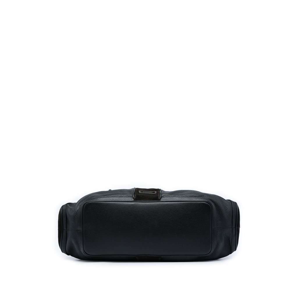 Burberry Grained Calfskin and Suede Satchel Black Leather Good - Inside View