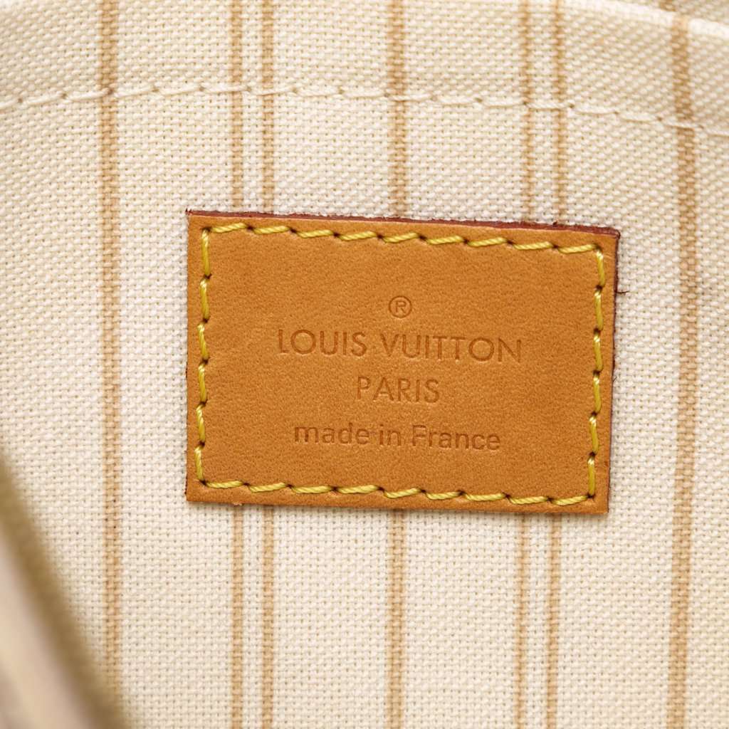 Louis Vuitton Damier Azur Neverfull MM Pouch White Very good - Box View