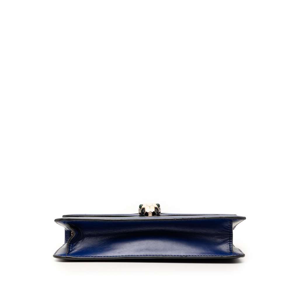 Bvlgari Small Leather Serpenti Forever Chain Crossbody Blue Leather Very good - Inside View