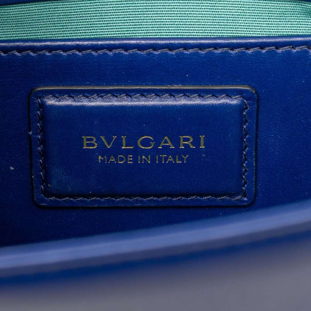 Bvlgari Small Leather Serpenti Forever Chain Crossbody Blue Leather Very good - Box View