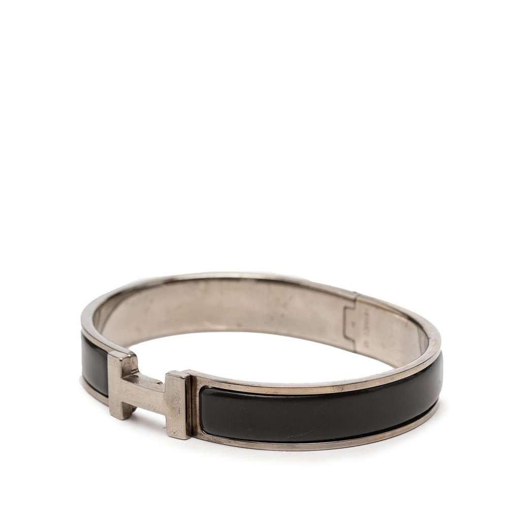 Hermès Narrow Enamel Clic H Bracelet PM Black Very good - Back View