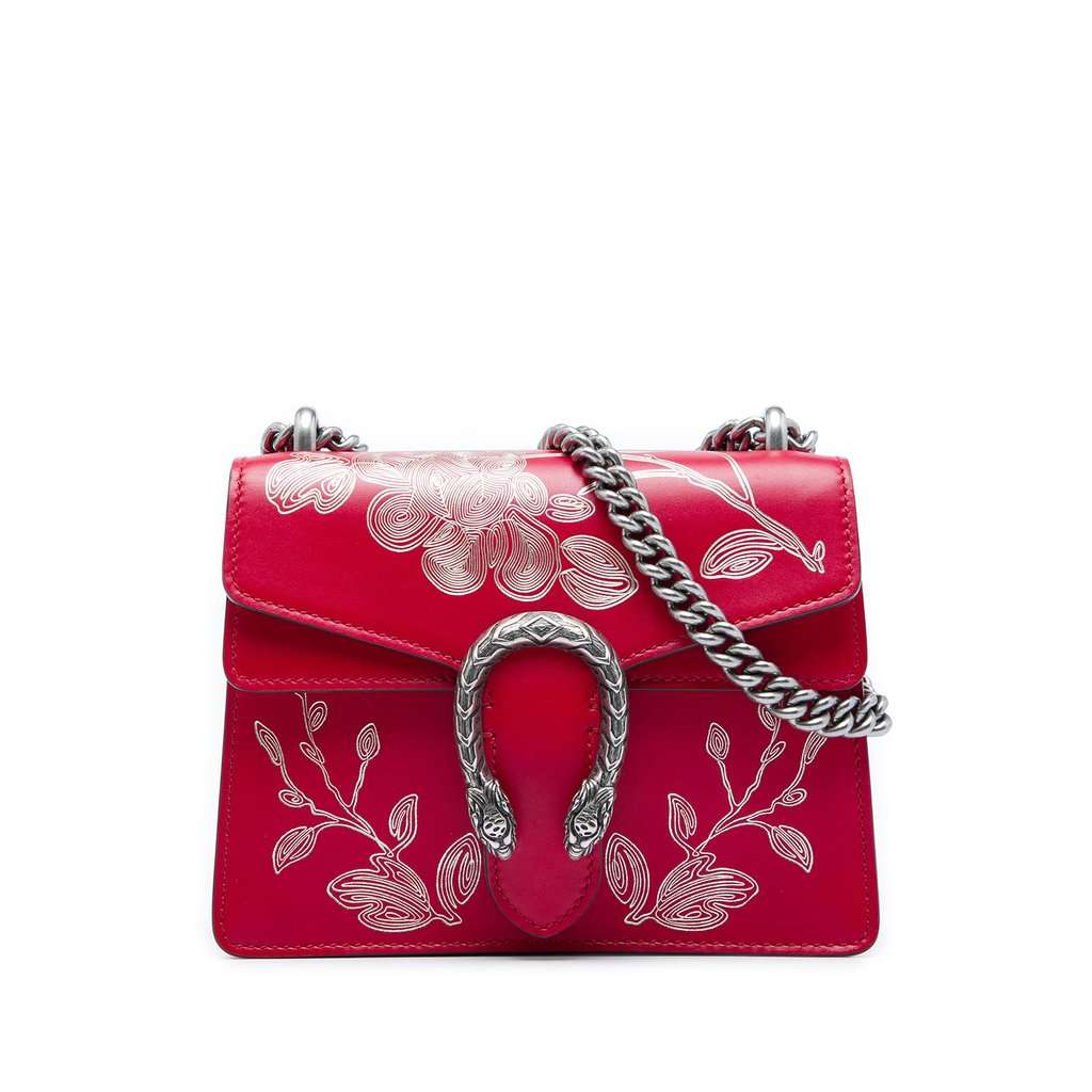 Gucci Limited Edition Chinese New Year Small Leather Dionysus Crossbody Red Leather Very good - Front View