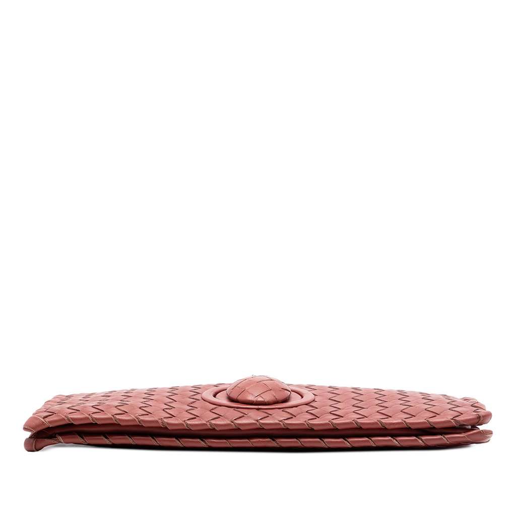 Bottega Veneta Nappa Intrecciato Turn Lock Clutch Red Leather Very good - Inside View