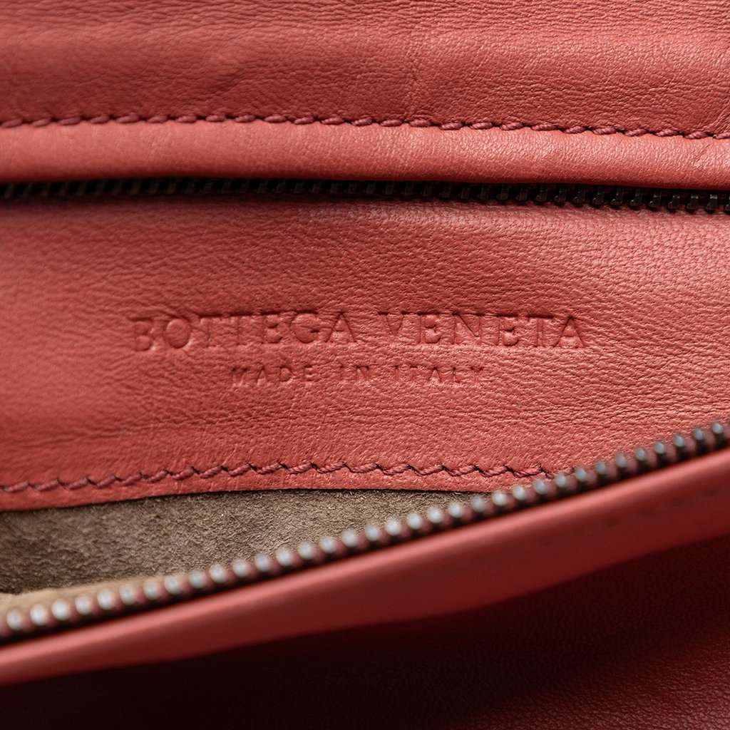 Bottega Veneta Nappa Intrecciato Turn Lock Clutch Red Leather Very good - Box View