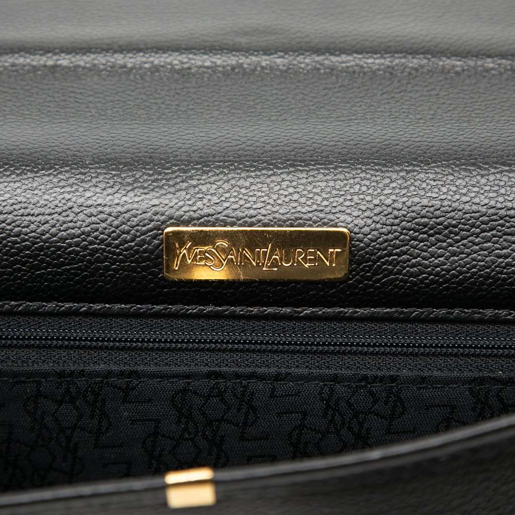 Saint Laurent Grain de Poudre Envelope Clutch Black Leather Very good - Box View