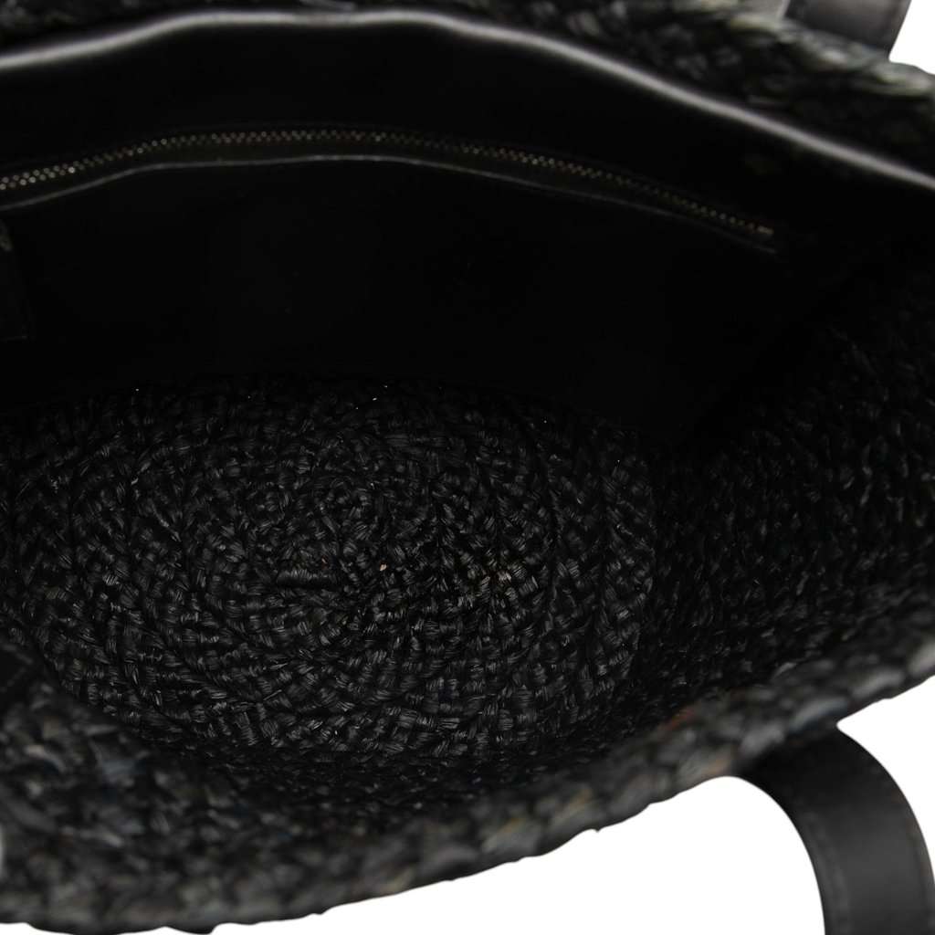 Saint Laurent Small Raffia Panier Tote Black Very good condition - Model View