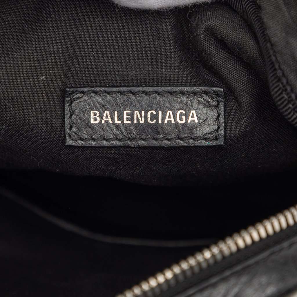 Balenciaga Lambskin Motocross Le Cagole Messenger Bag Black Leather Very good condition - Box View