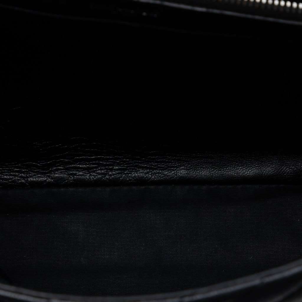Saint Laurent Large Sheepskin Chevron Monogram Monochrome College Bag Black Leather Very good condition - Model View