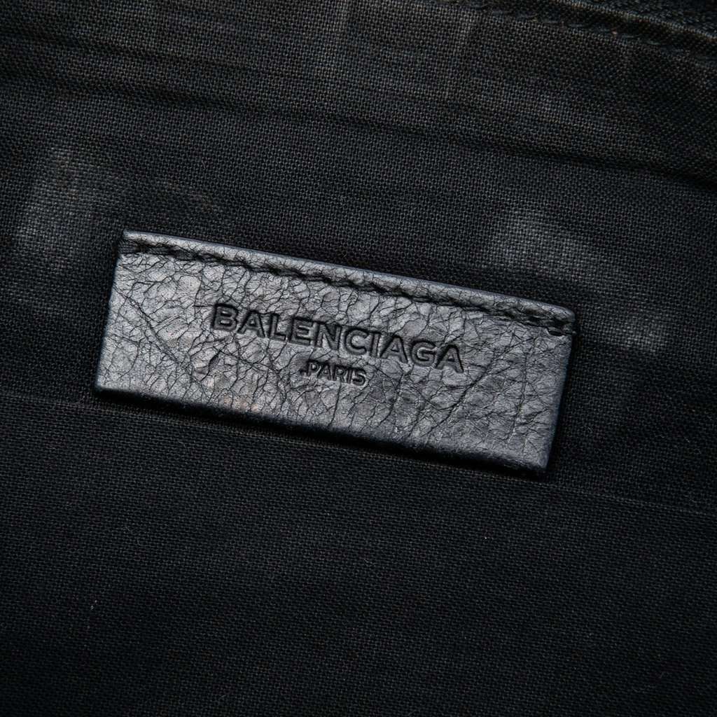 Balenciaga Lambskin Motocross Giant 12 Zip Around Flat Clutch Black Leather Very good - Box View