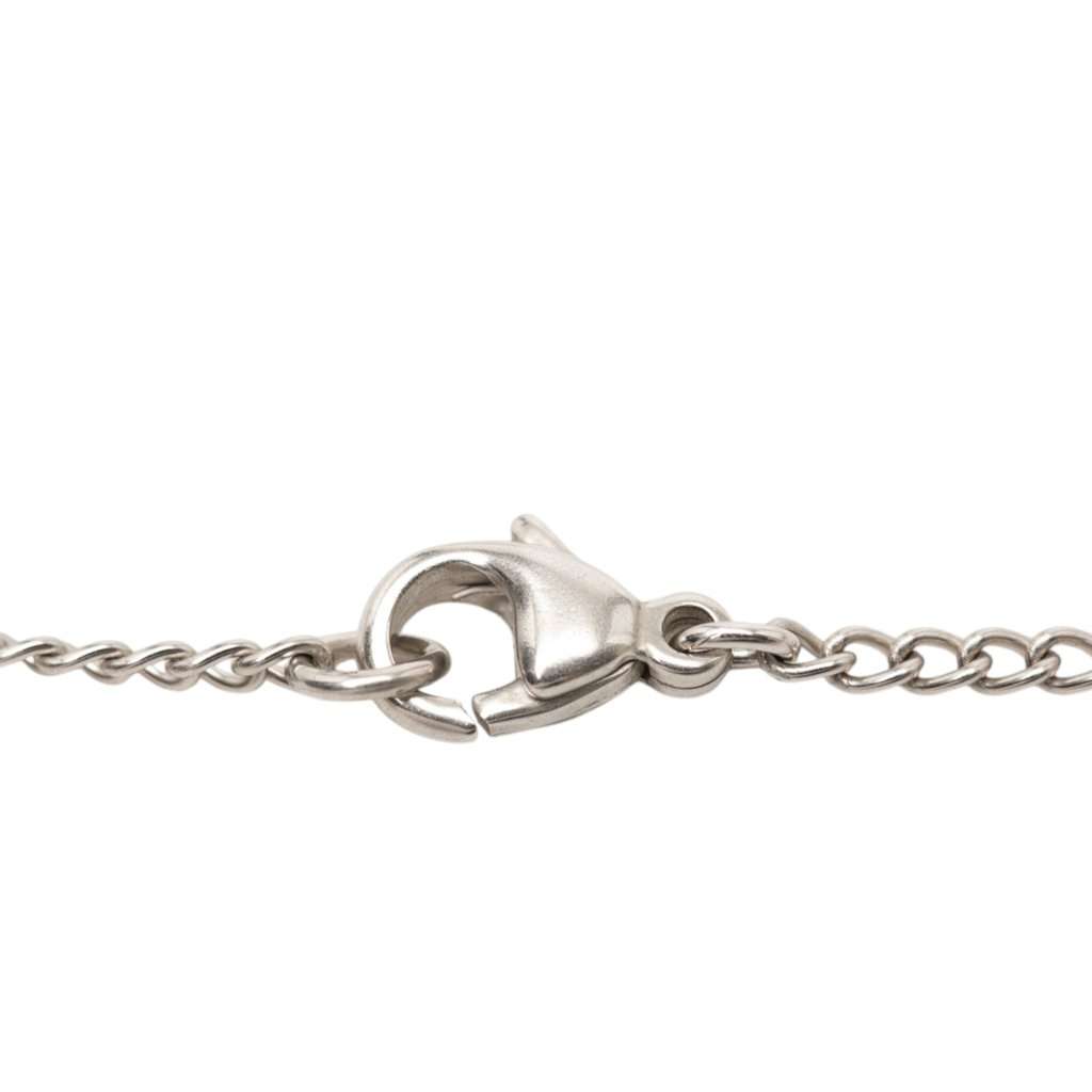 Chanel Brass Plated Resin CC Strawberry Charm Bracelet Silver Metal Very good condition - Model View