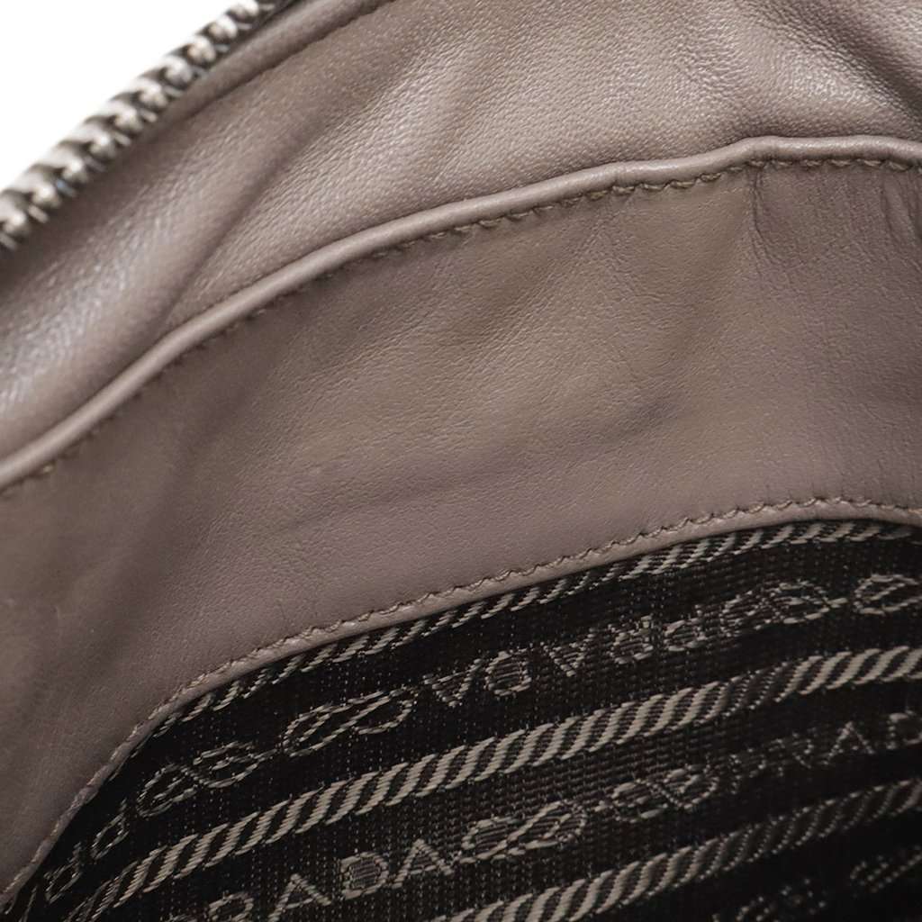 Prada Soft Calfskin Studded Diagramme Camera Bag Brown Leather Very good condition - Model View