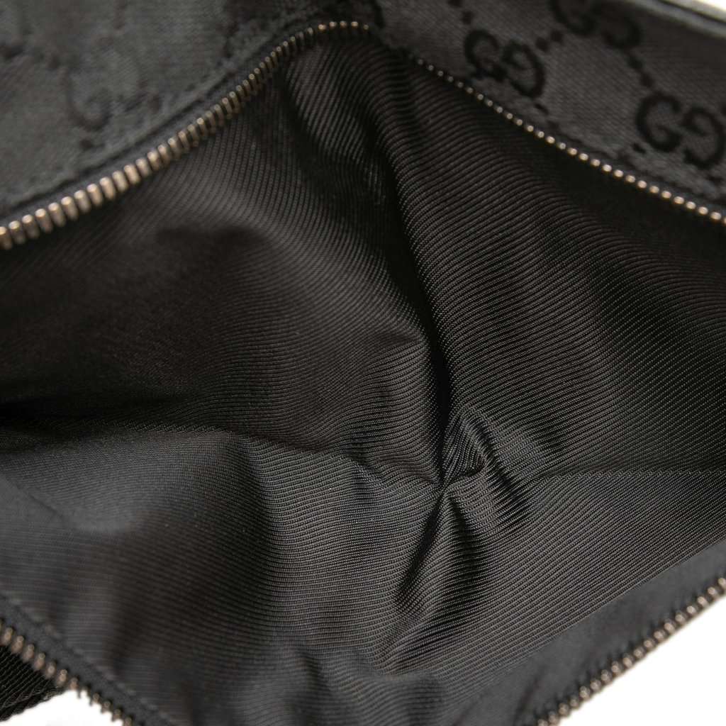 Gucci GG Canvas Double Pocket Belt Bag Black Very good - Model View