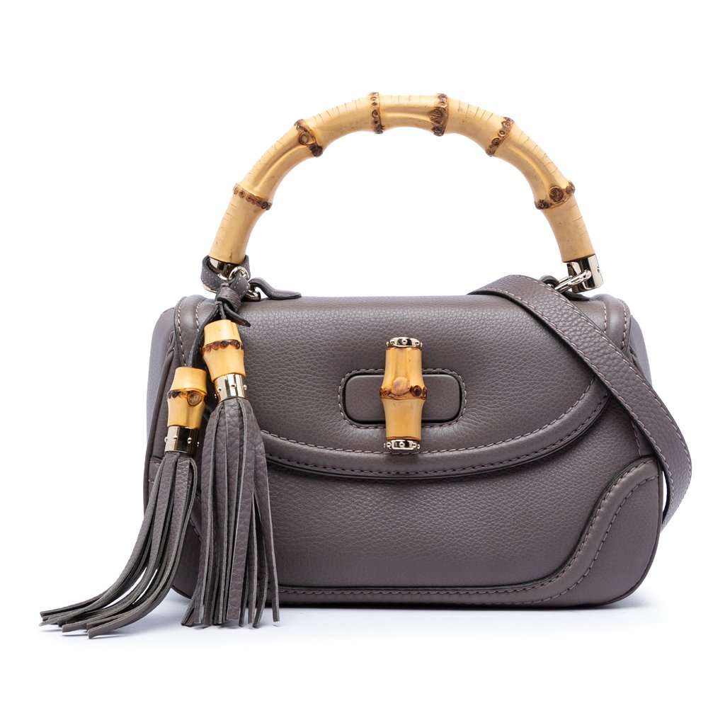 Gucci Medium Leather New Bamboo Satchel Brown Leather Very good condition - Front View