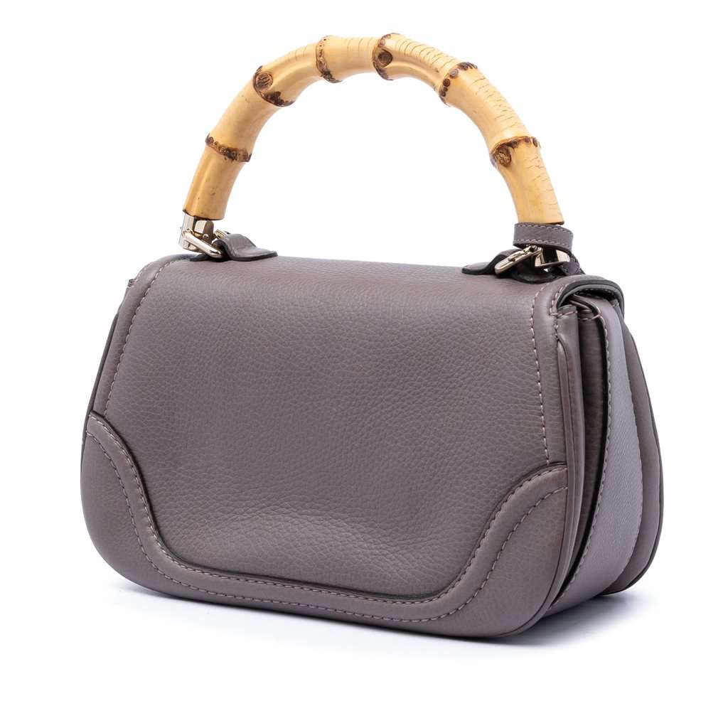 Gucci Medium Leather New Bamboo Satchel Brown Leather Very good condition - Back View
