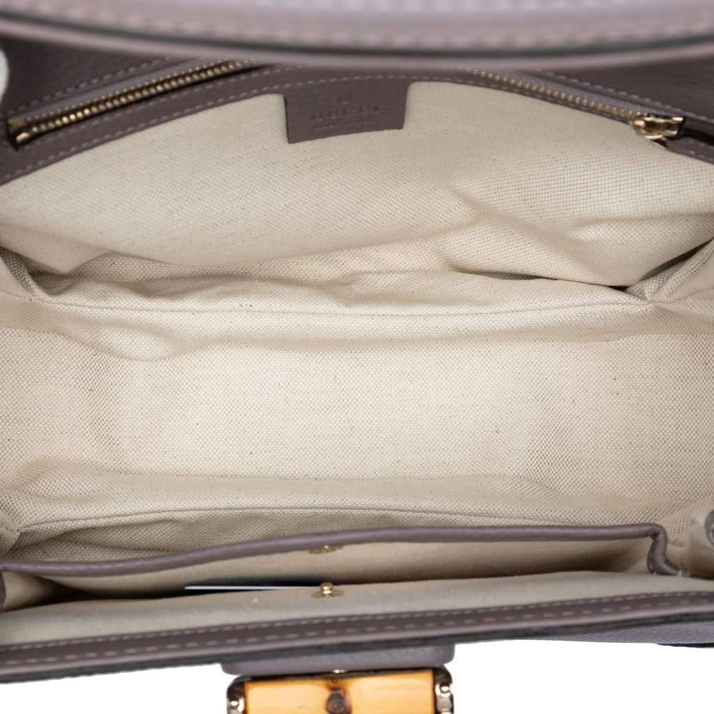 Gucci Medium Leather New Bamboo Satchel Brown Leather Very good condition - Model View