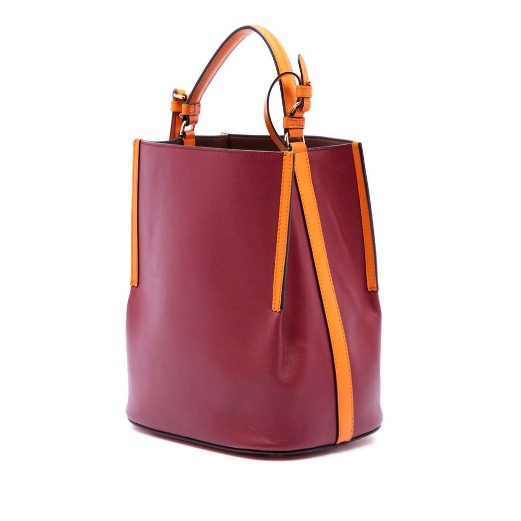 Burberry Small Leather Peggy Bucket Bag Red Leather Very good - Back View