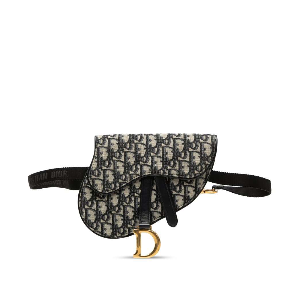 Dior Oblique Canvas Saddle Belt Bag Blue Very good condition - Front View