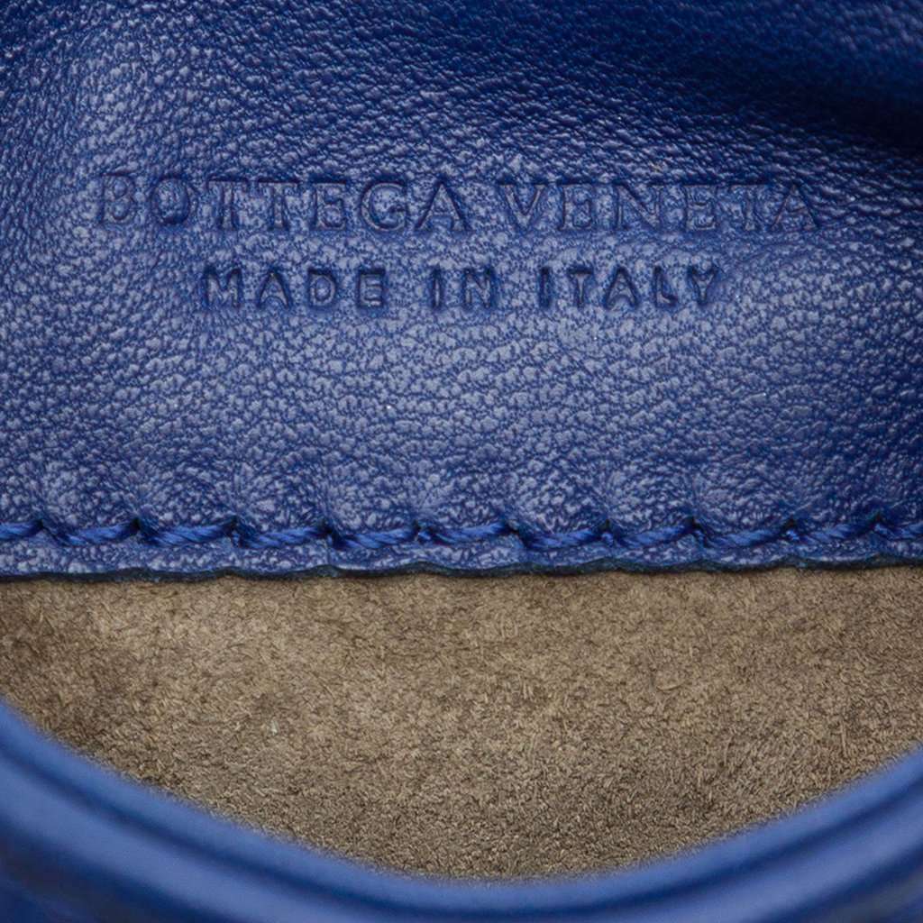 Bottega Veneta Nappa Intrecciato Phone Case Pouch Blue Leather Very good - Box View