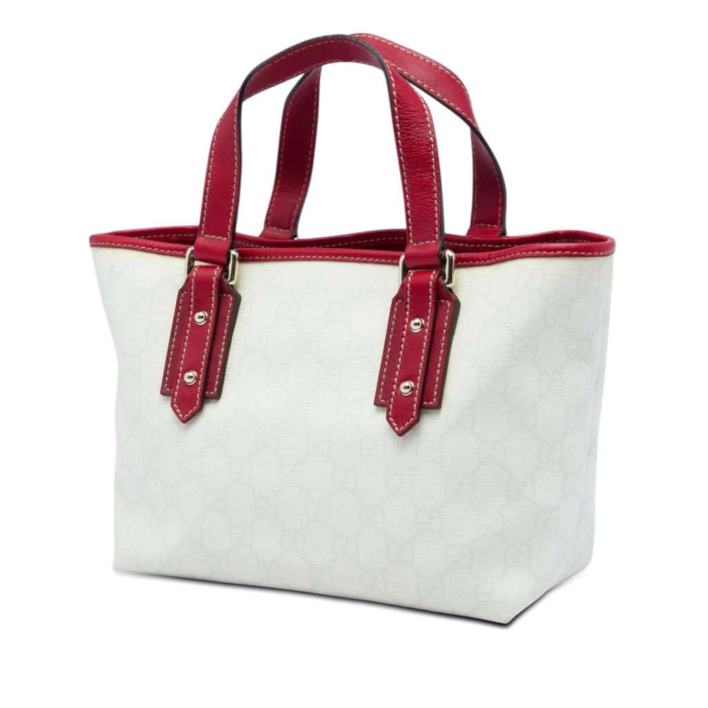 Gucci GG Supreme Heart Tattoo Handbag White Very good - Back View