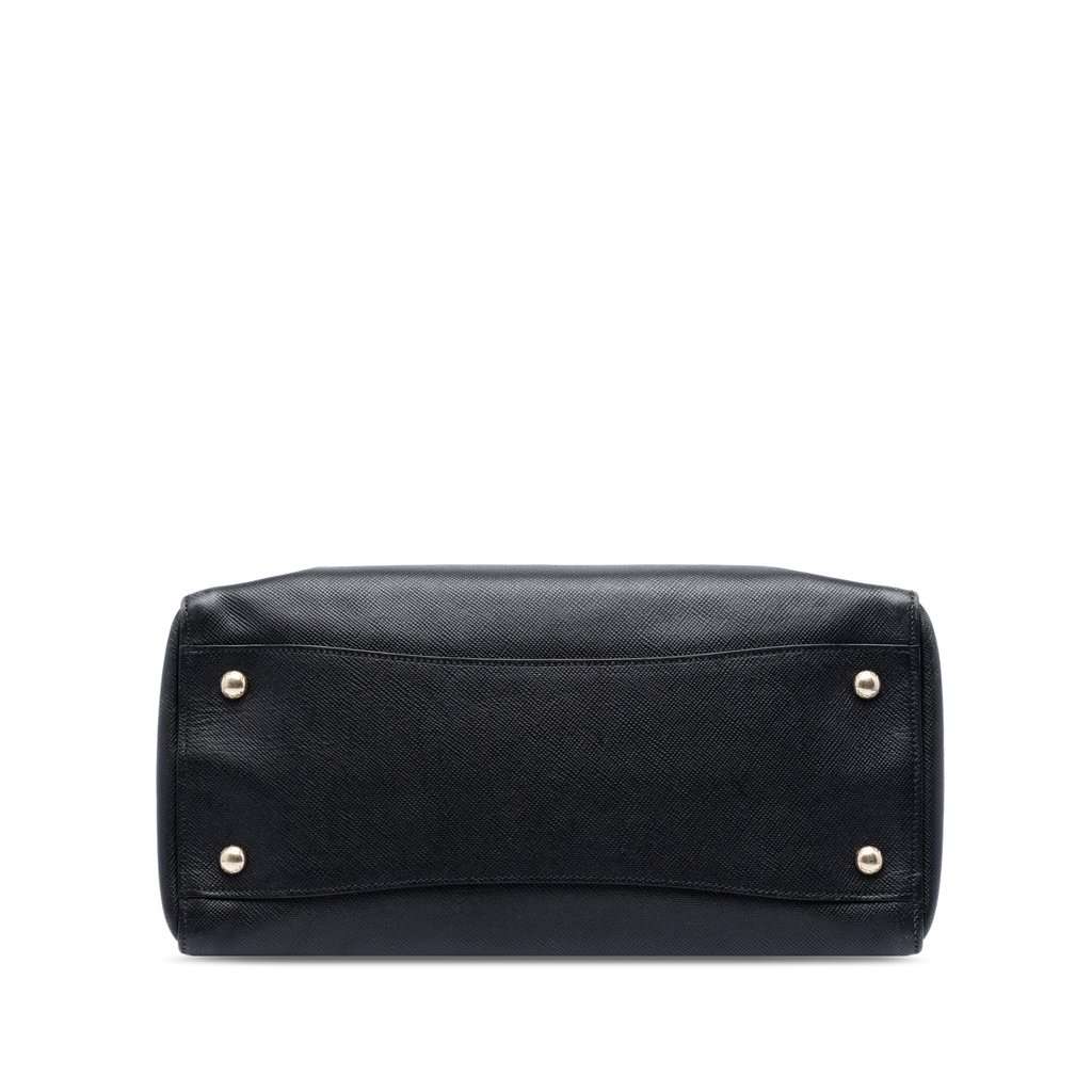 Prada Large Saffiano Cuir Double Zip Top Handle Bag Black Leather Very good condition - Inside View