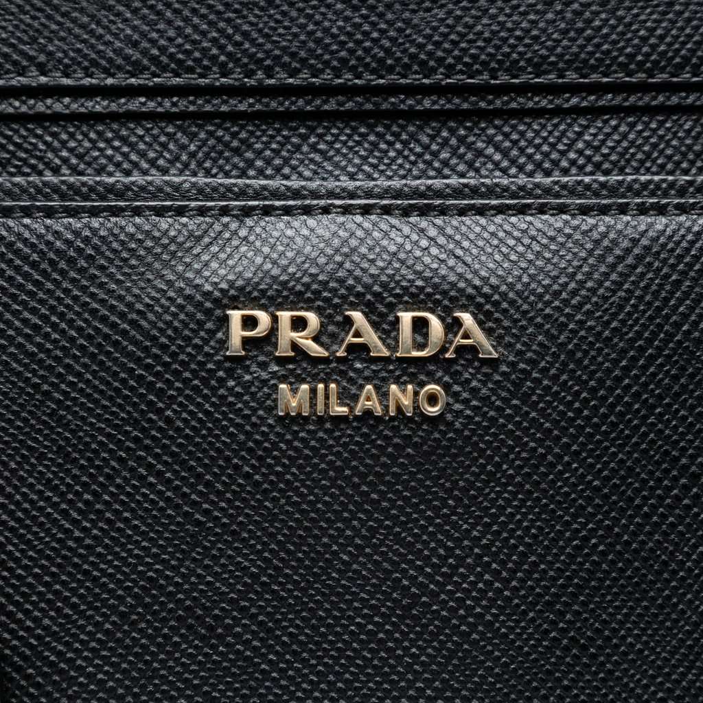 Prada Large Saffiano Cuir Double Zip Top Handle Bag Black Leather Very good condition - Box View
