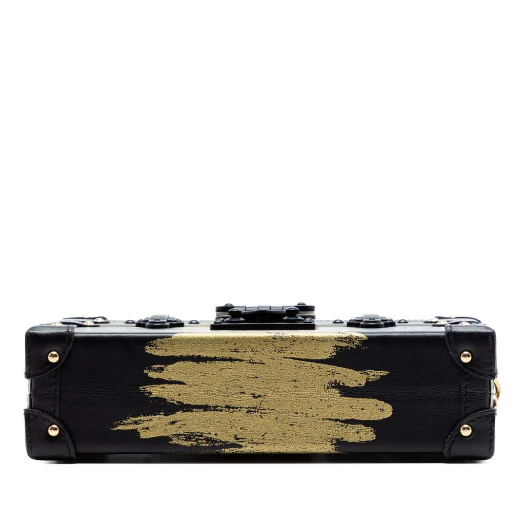 Louis Vuitton Leather Golden Light Petite Malle Black Leather Very good condition - Inside View