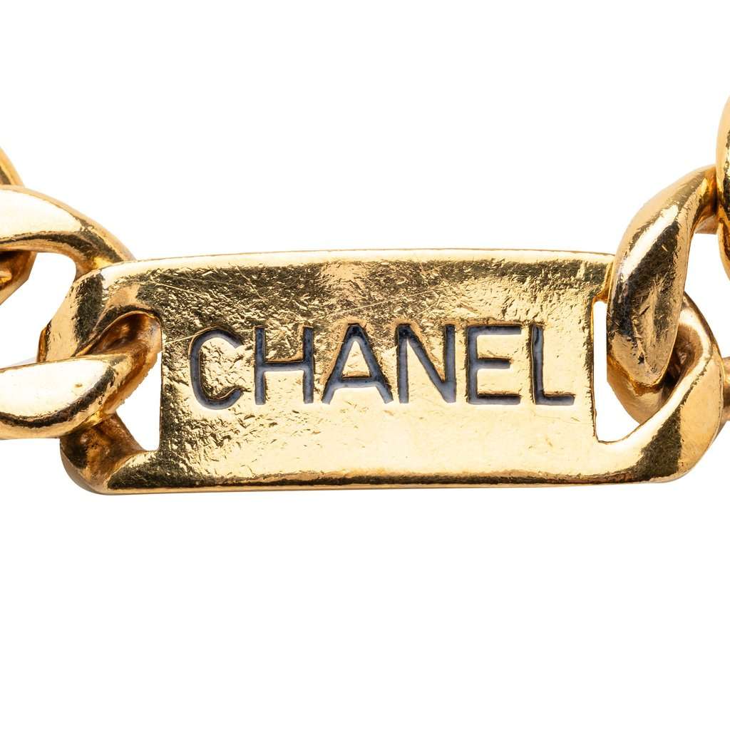 Chanel CC Gold Plated Logo Chain Necklace Gold Metal Very good - Front View