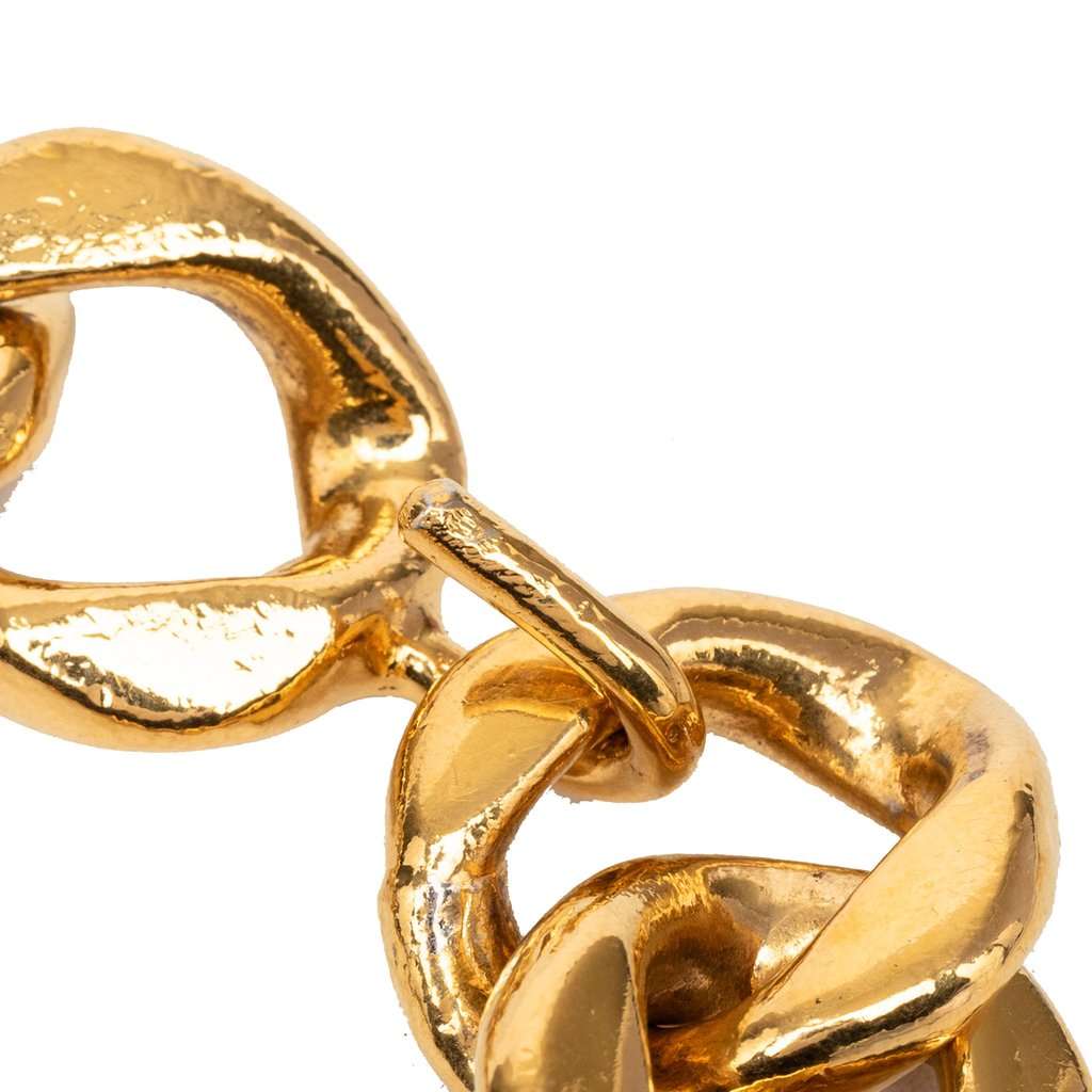 Chanel CC Gold Plated Logo Chain Necklace Gold Metal Very good - Model View