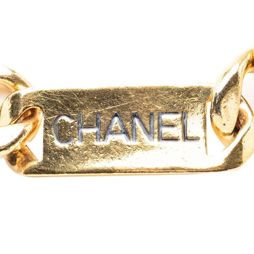 Chanel CC Gold Plated Logo Chain Necklace Gold Metal Very good - Box View