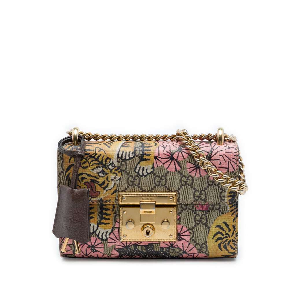 Gucci Small GG Supreme Bengal Padlock Crossbody Beige Very good condition - Front View