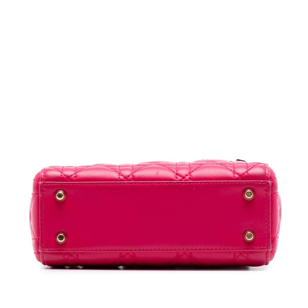 Dior Mini Lambskin Cannage Lady Dior Pink Leather Very good - Inside View