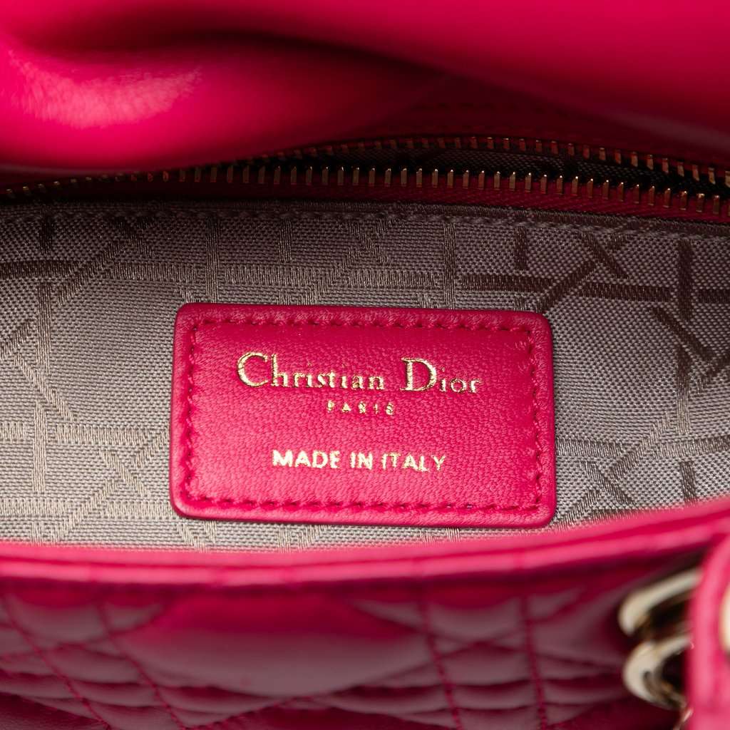 Dior Mini Lambskin Cannage Lady Dior Pink Leather Very good - Box View