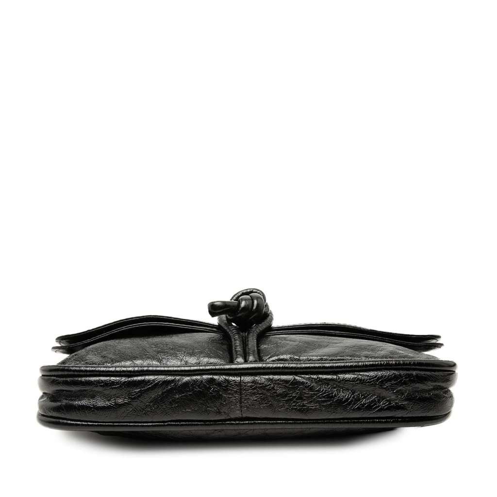 LOEWE Crinkled Calfskin Folded Clutch Black Leather Very good - Inside View