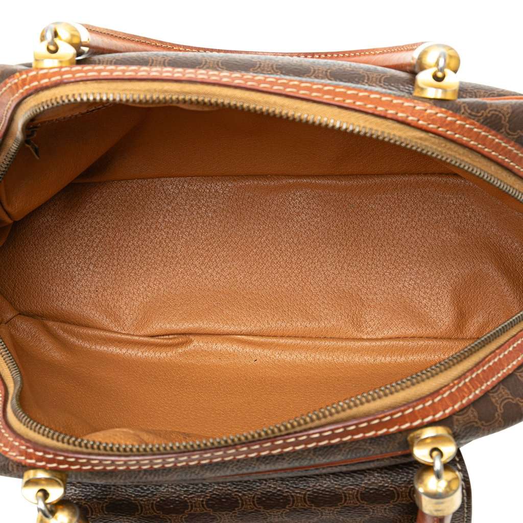 Celine Macadam Coated Canvas Handbag Brown Very good condition - Model View