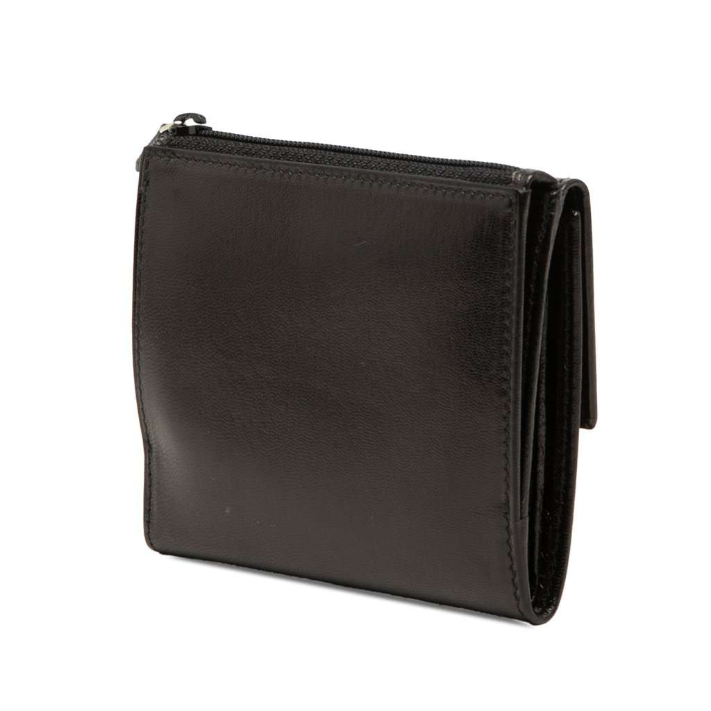 Gucci Calfskin Metal Clasp Bifold Small Wallet Black Leather Very good condition - Back View